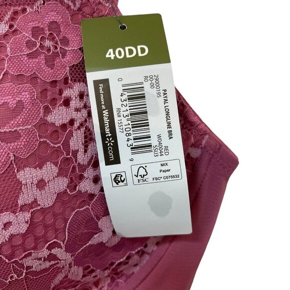 NEW Adored by Adore Me sz 40DD Payal Longline Underwire Floral Lace Demi Cup Bra - Picture 3 of 7